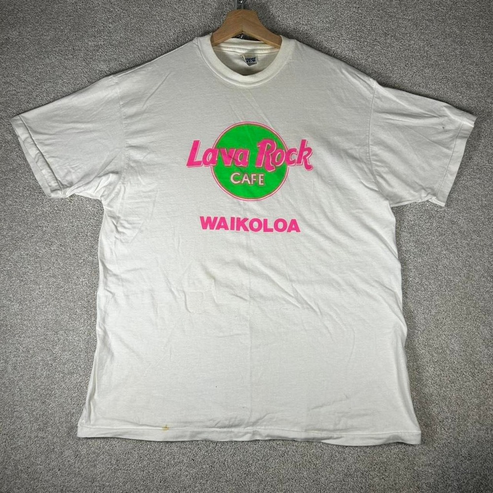 Vintage early 90s Lava Rock cafe Hawaii white single stitch t-shirt Size L
